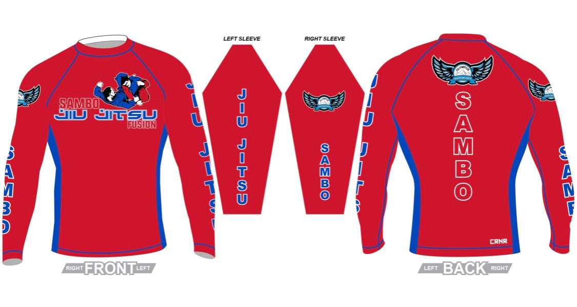 RED Olympus Sambo Jiu-Jitsu Fusion Longsleeve Rashguard